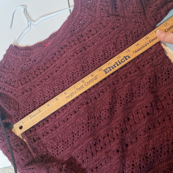 Vintage  Unionbay Plum Open Crocheted Sweater - Picture 4 of 4